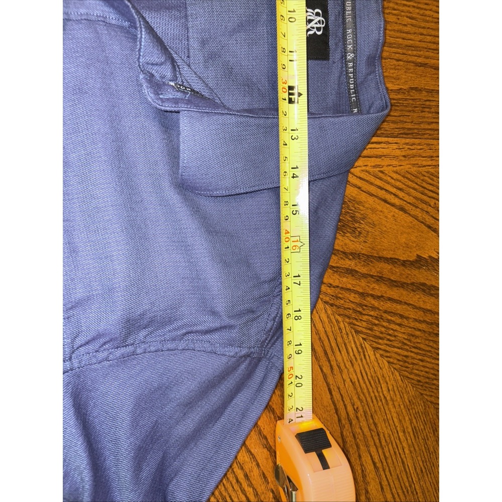 Men's Button Down Shirts XL, Rock Republic, Long Sleeve Cotton Blue Roll Tab - Picture 5 of 8